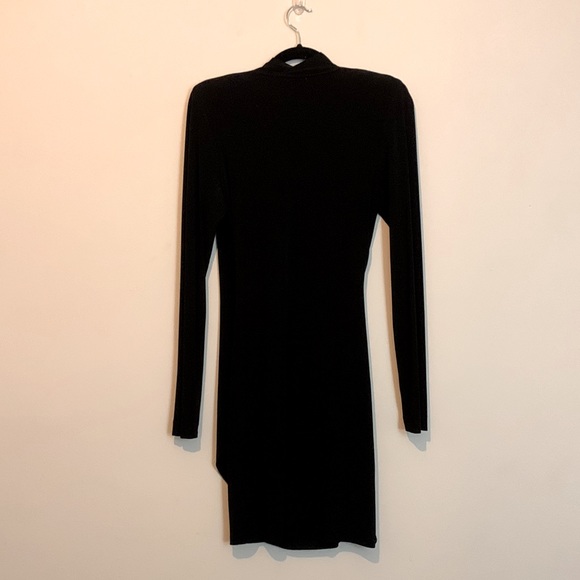 Gauge81 Black High Neck Wrap Mini Dress “Tver” Size S - Picture 9 of 12